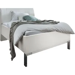 Futonbett WIEMANN "Monaco, erstklassige Qualität Made in Germany", weiß (weiß, kunstleder weiß), B:109cm L:218cm, Betten, mit komfortablem Polsterkopfteil