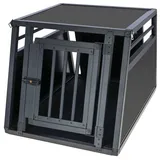 Kerbl Pet Alu-Transportbox Vacation, eintürig, Hundebox, Tierbox, Graphit, 77x55x50cm, Aluminium, Hunde, mit Anti-Rutsch-Teppich, einfache Reinigung