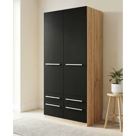 Priess Wäscheschrank Barcelona 94 x 193 x 54 cm Braun/Schwarz