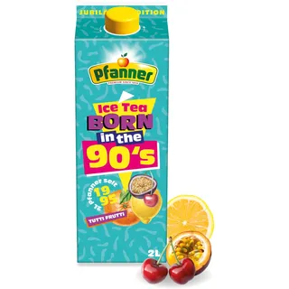 Pfanner Eistee Tutti Frutti (1 x 2 l) – Jubiläumsedition 2L – Ein Klassiker aus den 90er Jahren, der den Eistee-Maßstab setzte – Fruchtig, erfrischend & zeitlos beliebt!