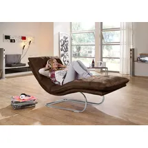 W.Schillig Relaxliege daily dreams Polyester 75 x 91 x 170 cm Braun mit Kissen