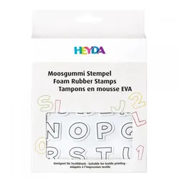 HEYDA Moosgummi Stempel-Set "Alphabet & Zahlen 1" (47 Stück)