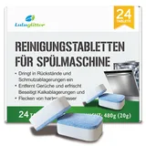 Spülmaschinentabletten für Gerüche, Tiefenreinigung, Entkalker und strapazierfähig, für Geschirrspülmaschine oder Spülmaschine, septisch sicher, natürlicher Kalkentferner, 24 Tabs