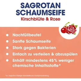 Sagrotan Samt-Schaum Seife Nachfüller Kirschblüte & Rose 250 ml