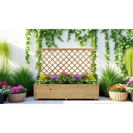 hardin 1fachgut Pflanzkasten mit Rankgitter 128 x 44 x 104 cm Natur