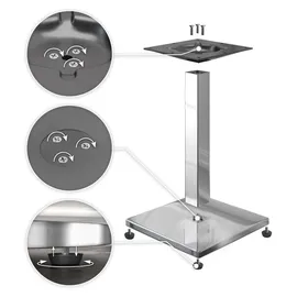 GGM Möbel MM | Bistro Massiv Tisch | Quadratisch | 60 x 60 x 77 cm | Eiche / Edelstahl
