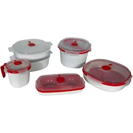 Snips - Microwave Frischhaltedosen Set 5, Mikrowelle Vorratsdosen mit Deckel -Microwave Reiskocher Rice Cooker, Dampfgarer für Mikrowelle 2L / 4L, Eierkocher und Suppentasse Tasse Mug - Made in Italy