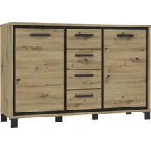 Forte Sideboard Trondheim 138,4 x 91,3 x 41,5 cm Artisan Eiche/Schwarz Eiche