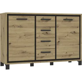 Forte Sideboard Trondheim 138,4 x 91,3 x 41,5 cm Artisan Eiche/Schwarz Eiche