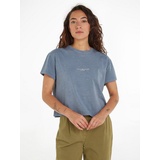 Tommy Hilfiger T-Shirt »REG MUTED GMD CORP LOGO C-NK SS«, in Washed-Optik, Gr. XXL (44), blue coal, , 59012757-XXL