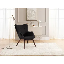 s-style möbel Loungesessel Lenari Cord 71 x 96 x 86 cm Schwarz