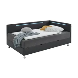 Polsterliege  Langham , schwarz , Maße (cm): B: 130 H: 82