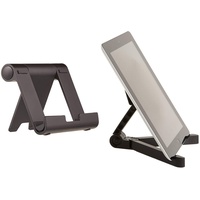 Amazon Basics Tragbarer Ständer mit verstellbarem Betrachtungswinkel für Tablets, E-Reader und Handys - Schwarz & Tablet-Ständer, verstellbar
