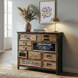 Mendler Apotheker-Schrank HWC-A43 90 x 90 x 32 cm Mehrfarbig