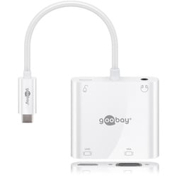 Goobay USB-CTM Multiport-Adapter HDMITM+VGA+PD 100 W - erweitert ein USB-CTM-Gerät um einen HDMITM- , einen 3.5 mm Audio- und einen VGA-Anschluss