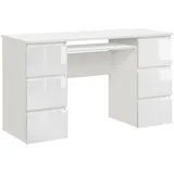 Computertisch Schreibtisch Laptoptisch Büromöbel Bürotisch Hochglanz weiß - 140cm X 76