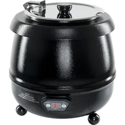 Stalgast Elektrischer Suppentopf, schwarz, bauchige Form mit Digital-Display, 10 Liter