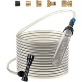 Vevor Aquarium-Staubsauger, Kiesreiniger für Aquarien, 7,6 m PVC-Schlauch, Kiesreiniger für Aquarien, Siphon-Aquarienreiniger, 3 Arten von Messingadaptern, zum Reinigen von Kies und Sand in Aquarien