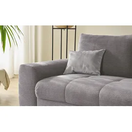 bobb Eckcouch Cordstoff 2-Sitzer Grau