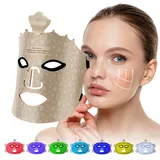 LED Gesichtsmaske mit Rotlichtlampe, 7Farben LED lichttherapie Maske für Gesi...
