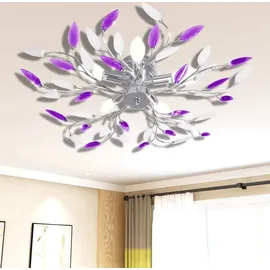 vidaXL Deckenlampe 5x E14 lila und weiß