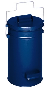 VAR Sicherheitsbehälter mit Deckel, aus verzinktem Stahlblech, Farbe: enzianblau
