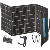 60W Tragbares Solarladegerät für den Außenbereich – Faltbares Solar Panel – 3 wasserdichte Paneele, schnelles Aufladen von DREI Anschlüssen für Camping-iPhone iPad Samsung LG-Telefone und -Geräte