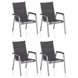 Kettler Stapelsessel Basic Plus padded 70 x 66 x 99 cm silber/anthrazit 4 St.