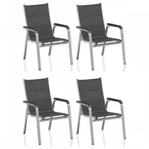 Kettler Stapelsessel Basic Plus padded 70 x 66 x 99 cm silber/anthrazit 4 St.