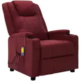 vidaXL Massagesessel Rriocard Kunstleder 68 x 68 x 0 cm Rot mit Liegeposition