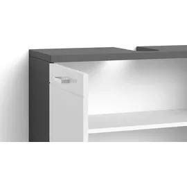 byLIVING »Nebraska« Breite 80 cm, Badezimmerschrank, MDF-Fronten in Hochglanz-Optik, grau