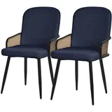Ml-Design Esszimmerstühle, Dunkelblau, Naturmaterialien, 51x91x61 cm, Esszimmer, Stühle, Esszimmerstühle, Vierfußstühle