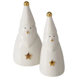 Boltze Dekofiguren Aus Porzellan, Weiße Weihnachtsmänner, 2er-set