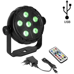 USB Party Spot - 6 RGB LED - Musiksteuerung + Automatik - Fernbedienung