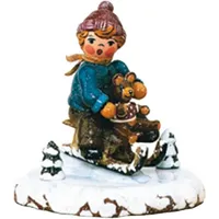 Hubrig Volkskunst GmbH Winterkind Schlittenfahrer 7 cm blau/bunt