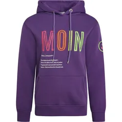 Zwillingsherz Sweatshirt, mit aufgesticktem „Moin“-Schriftzug in Neonfarben Zwillingsherz lila S/M