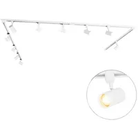 QAZQA - Modernes 1-Phasen-Schienensystem mit 10 Spots weiß -