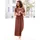 Casual Looks Jerseykleid Shirtkleid Unifarben Rotbraun 42