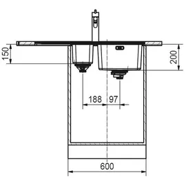 Franke Mythos MYX 251-86 Becken rechts edelstahl (127.0642.077/11982)