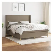 vidaXL Boxspringbett mit Matratze Taupe 180x200 cm Stoff
