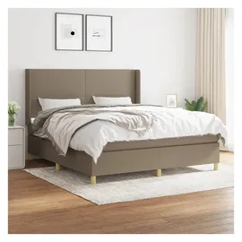 vidaXL Boxspringbett mit Matratze Taupe 180x200 cm Stoff