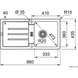 Franke Strata STG 614-86 Black Matt - 114.0657.826 Granitspüle - Schwarz
