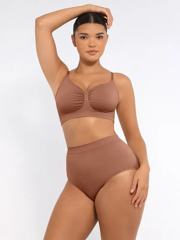 Feelingirl Everyday ohne Bügel, unpolsterter, weicher BH, Farbe L Brown