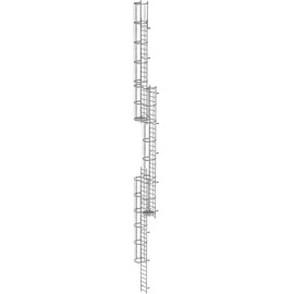 Günzburger MUNK Günzburger Steigtechnik Mehrzügige Steigleiter mit Rückenschutz (Maschinen) Stahl verzinkt 18,84m