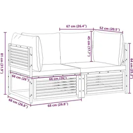 vidaXL Garten-Sofa-Set 2-tlg. braun