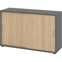 bümö Aktenschrank 120 x 74,8 x 40 cm Graphit/Eiche