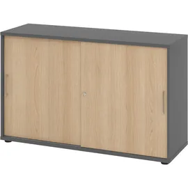 bümö Aktenschrank 120 x 74,8 x 40 cm Graphit/Eiche