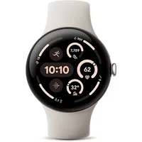 Google Pixel Watch 3 45 mm Bluetooth polished silver Sportarmband porcelain