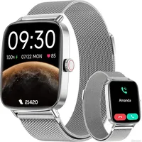 Fur Herren Damen-Smartwatch mit Telefonfunktion über 110 Sportmodi & IP68-Schrittzähleruhr Herzfrequenzmesser, SpO2-Stress-Schlaf-Monitor