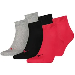PUMA Unisex Socken, 6er Pack - Quarter, Sneaker Rot 47-49